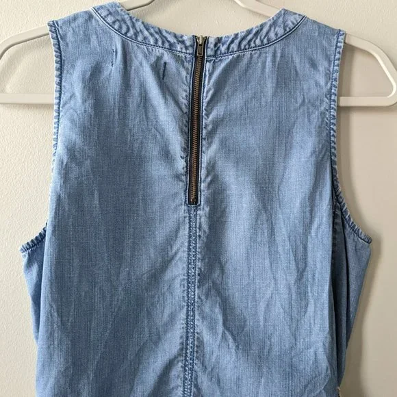 Madewell Chambray Sleeveless Tie-Waist Mini Dress - Picture 4 of 6